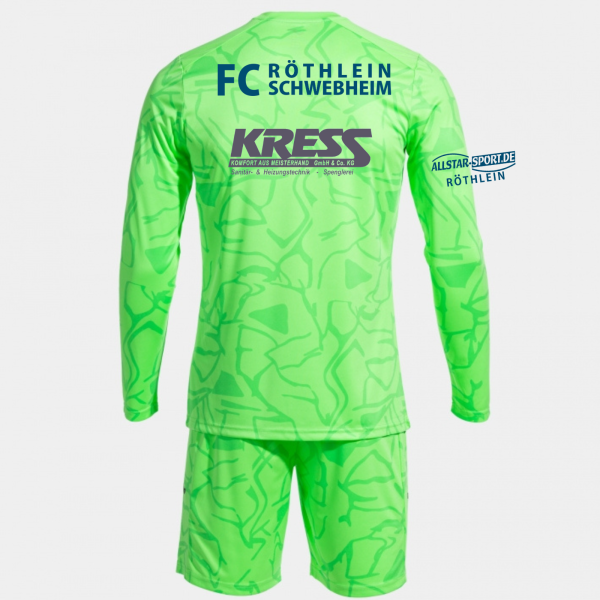 Torhüter komplett Set grün mit Logo und Initialen